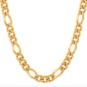 18K GOLD PLATED STAINLESS STEEL CUABN NECKLACE